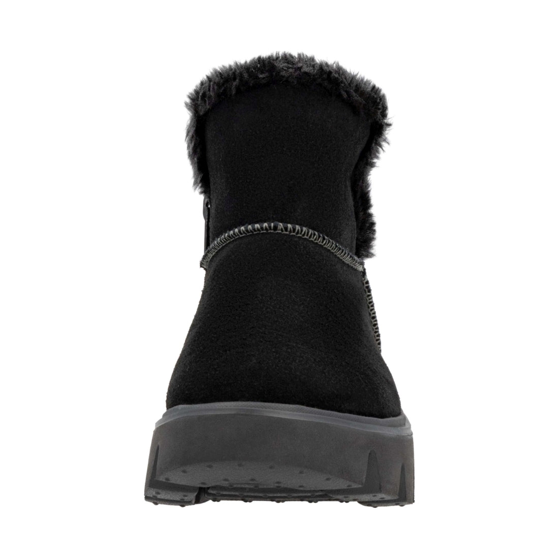 black casual closed ladies mid height boots