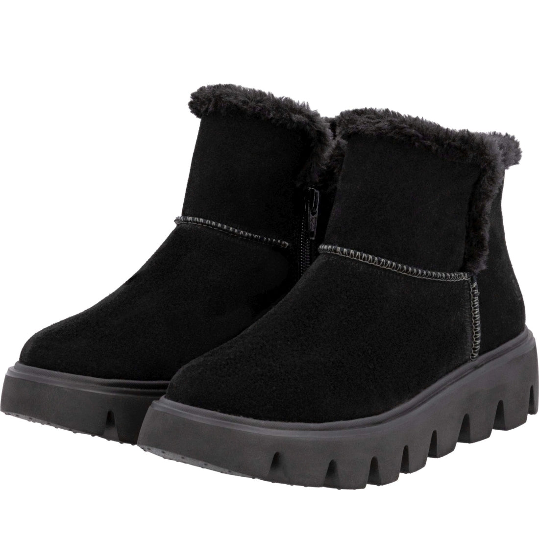 black casual closed ladies mid height boots