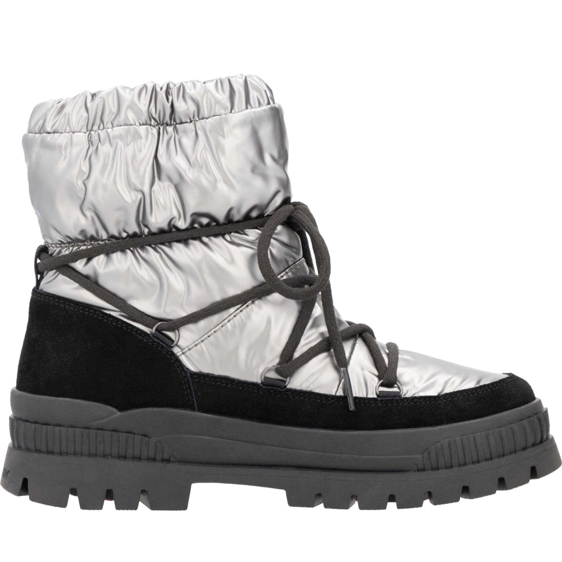 grey combination casual closed ladies mid height boots