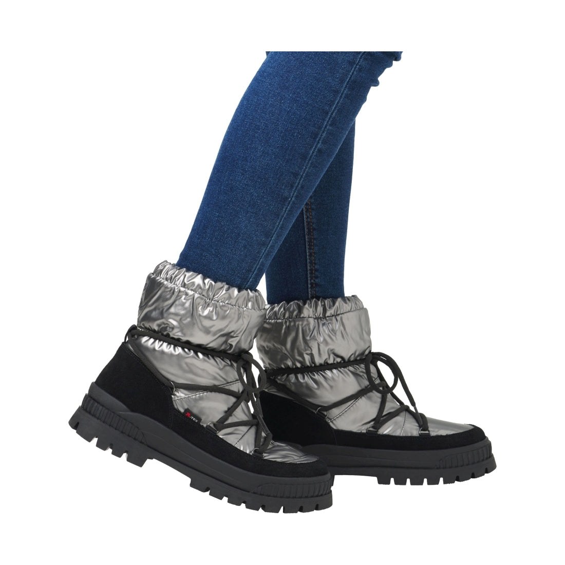 grey combination casual closed ladies mid height boots