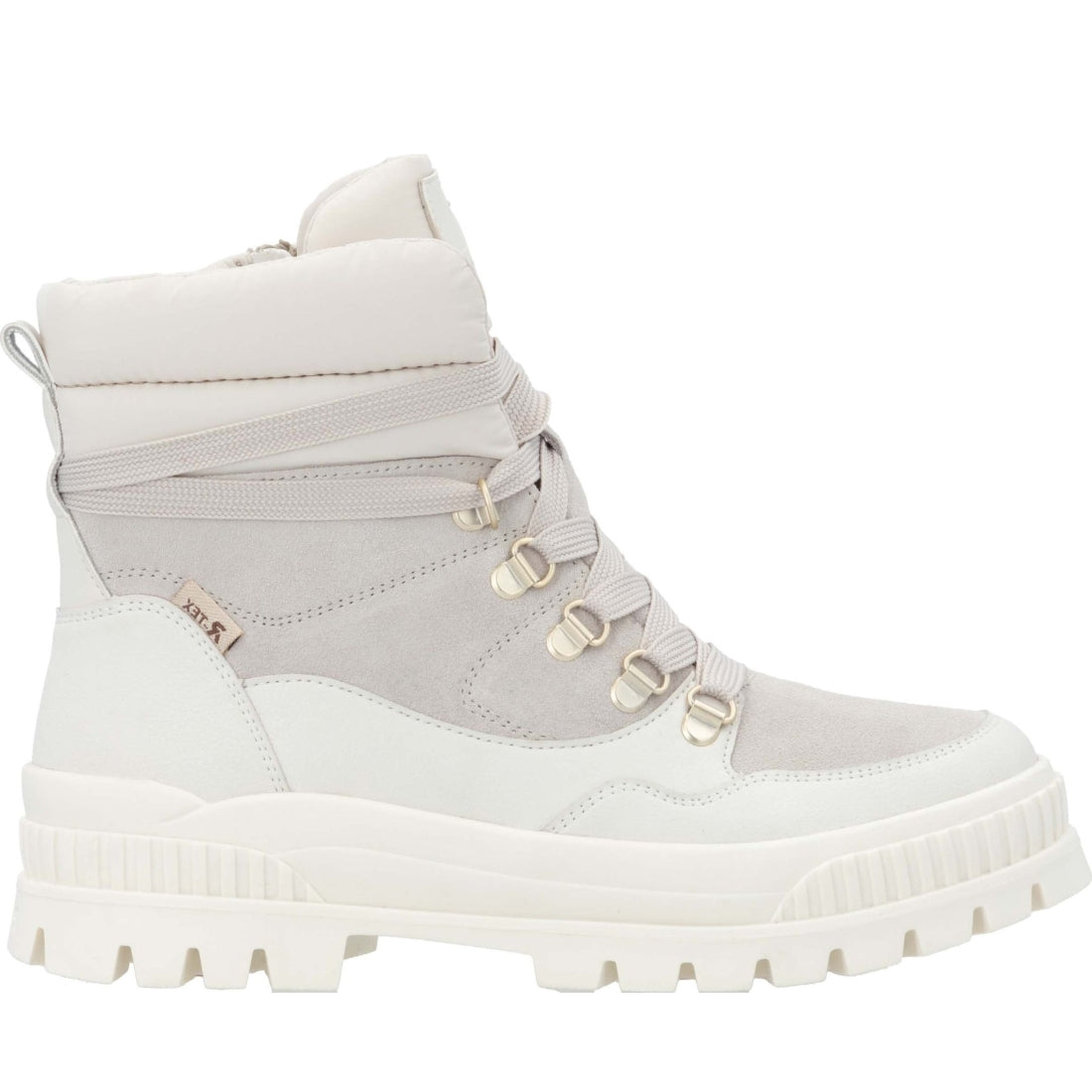 white casual closed ladies mid height boots