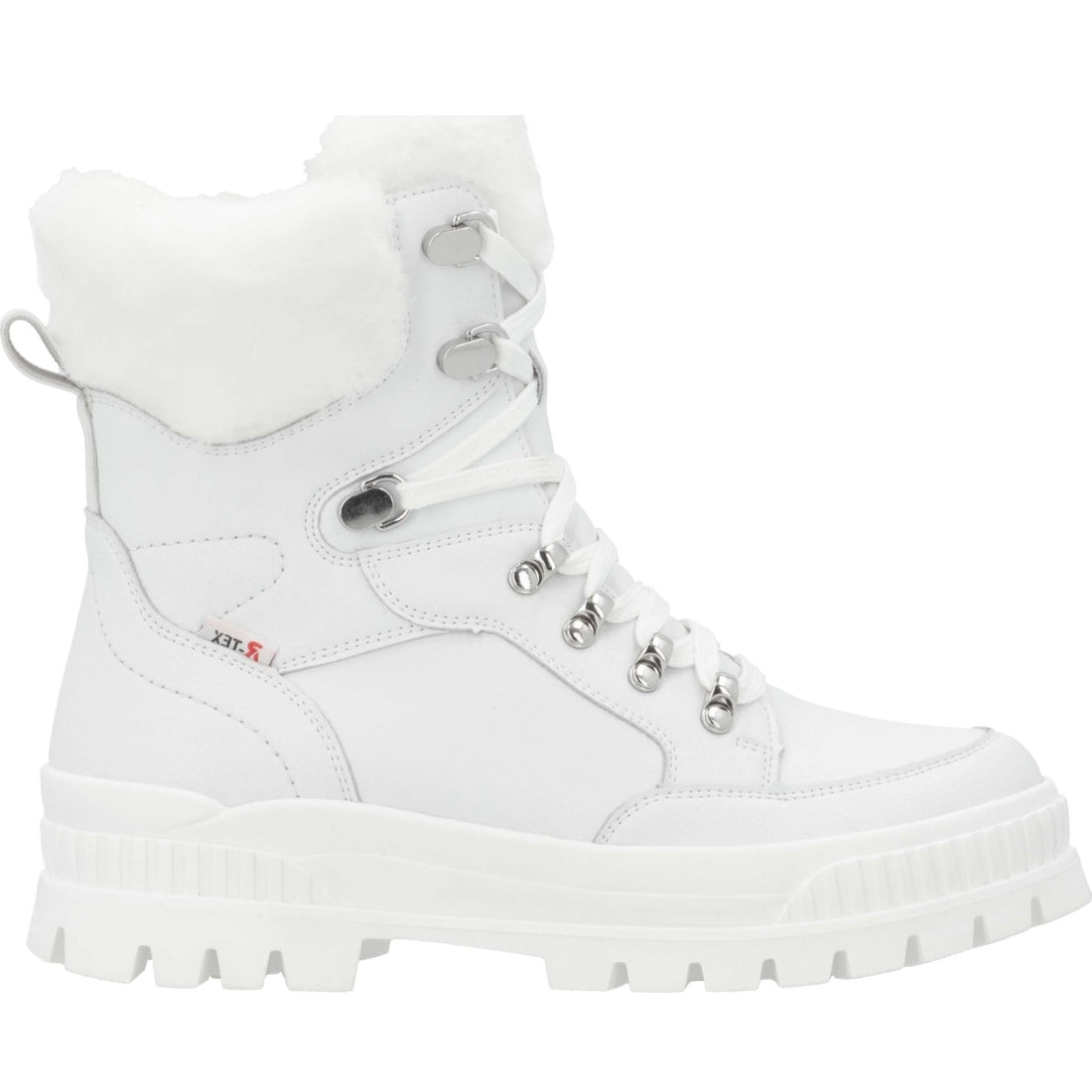 white casual closed ladies mid height boots