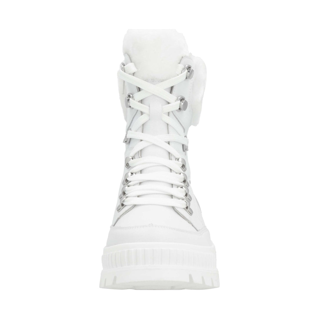 white casual closed ladies mid height boots