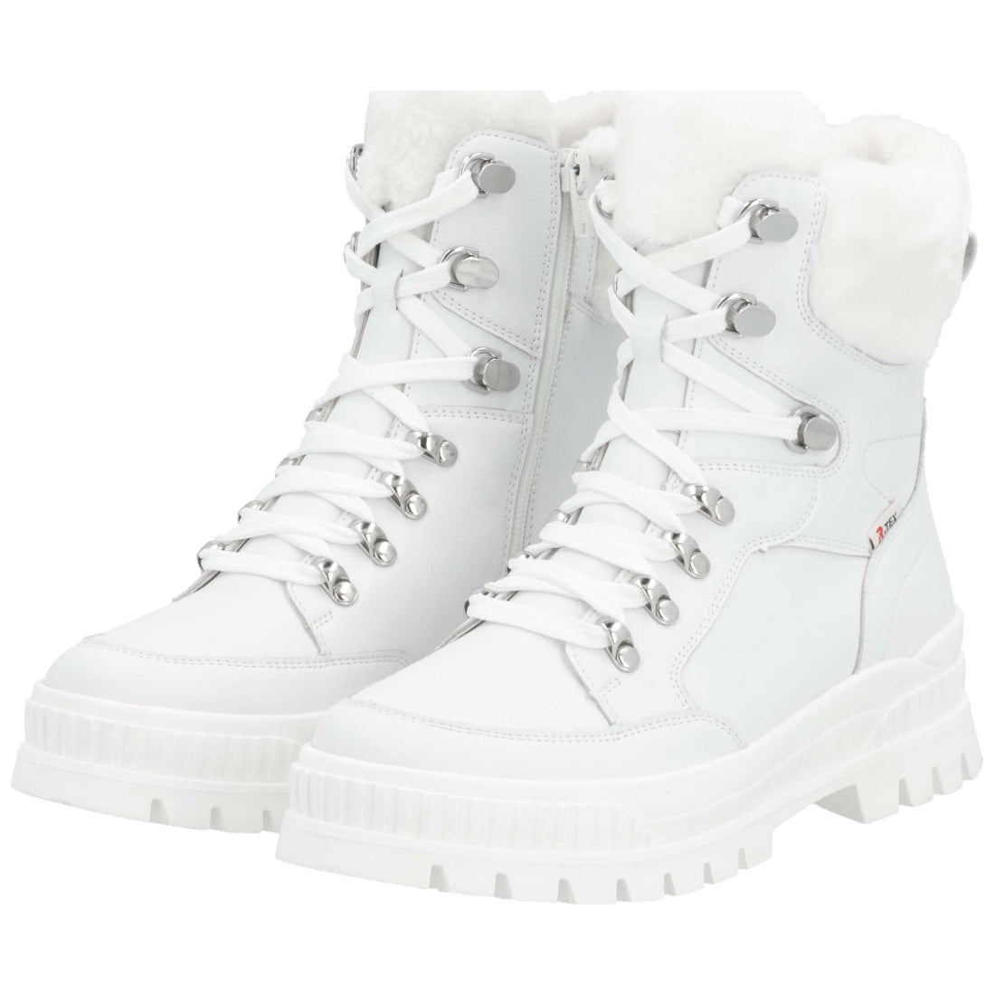 white casual closed ladies mid height boots