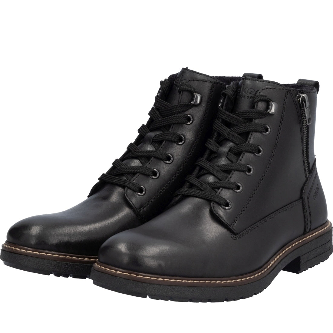 black casual closed men's boots