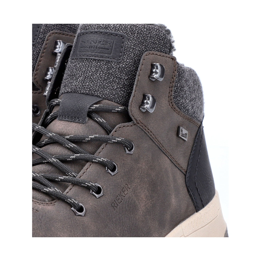 brown combination casual closed men's boots