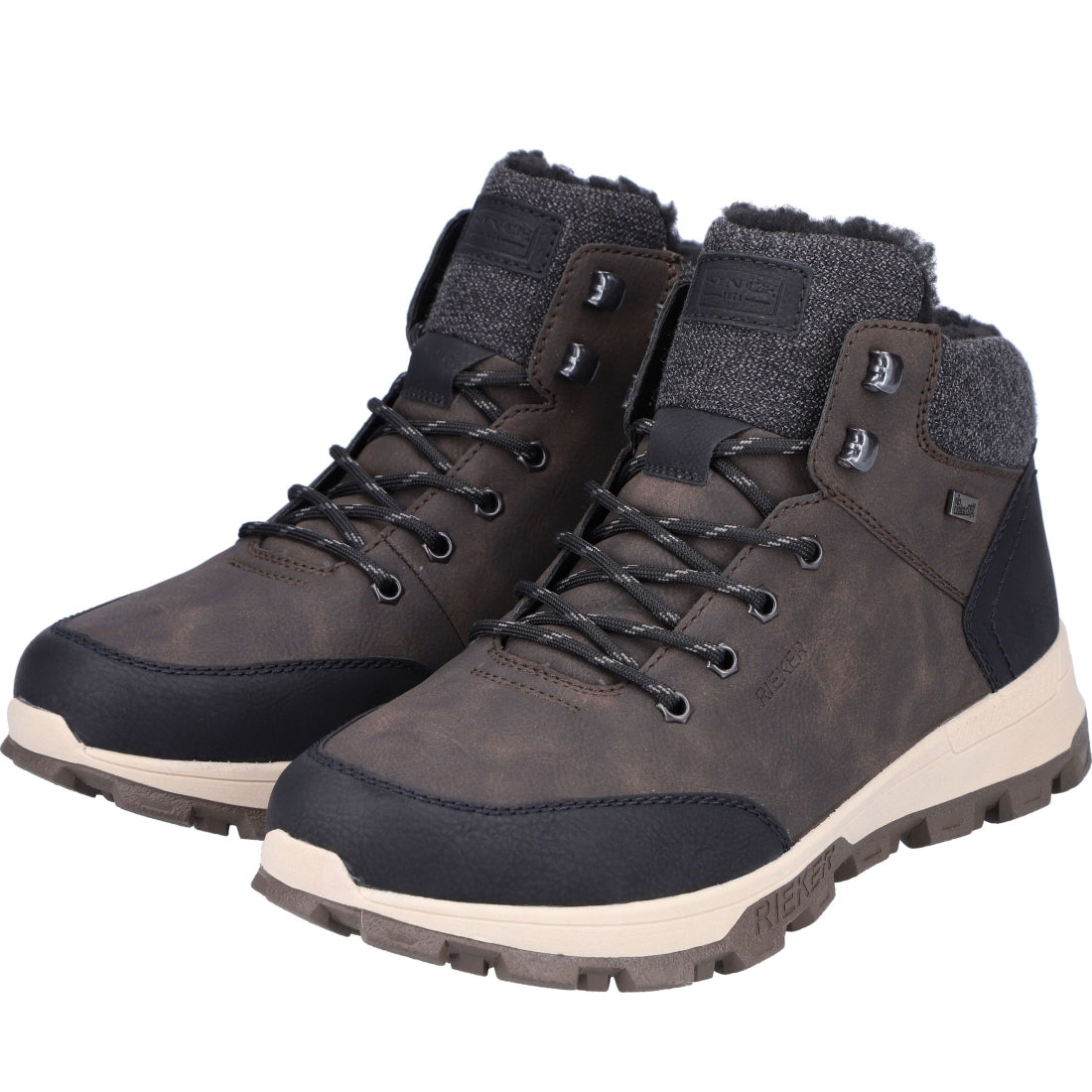 brown combination casual closed men's boots