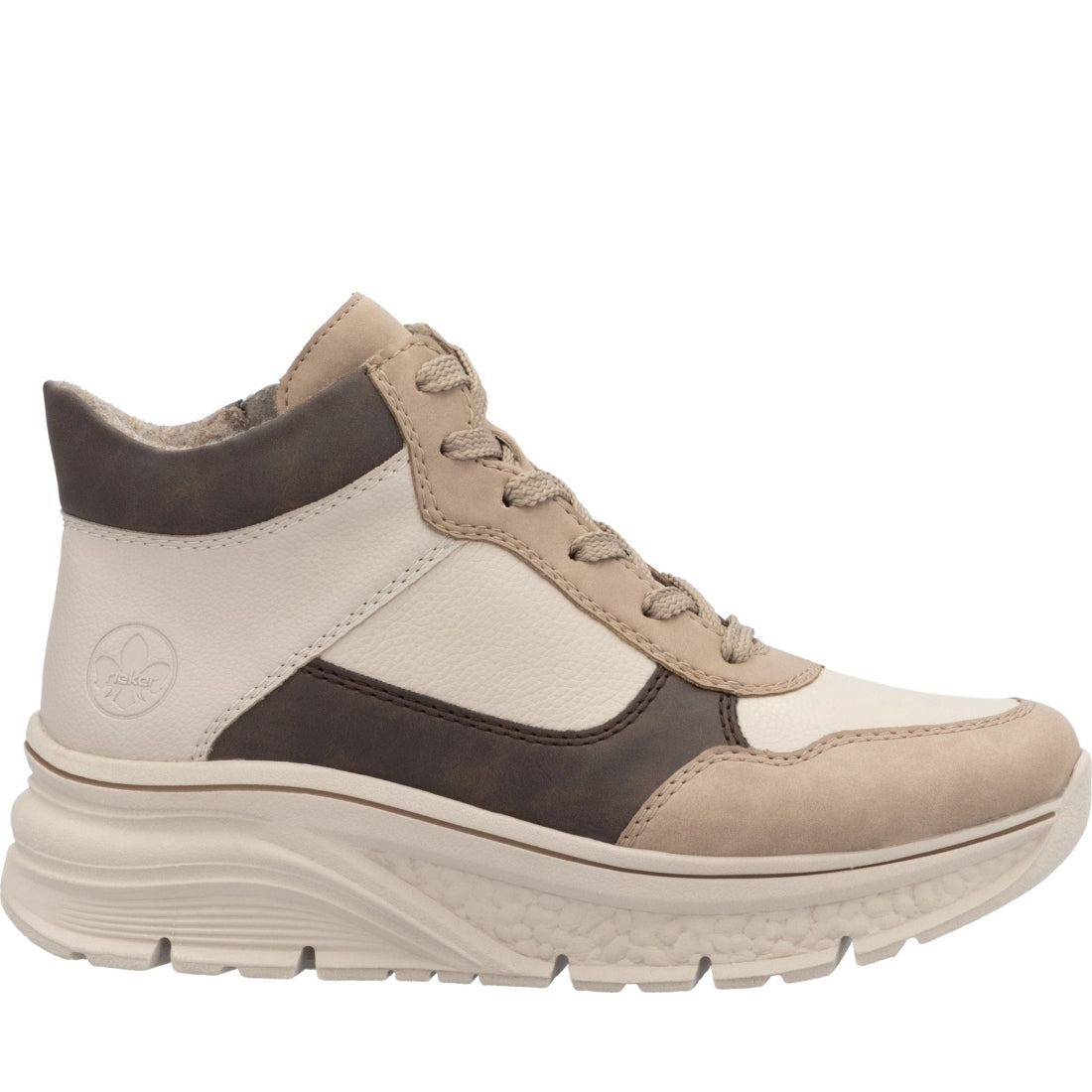 beige casual closed ladies mid height boots