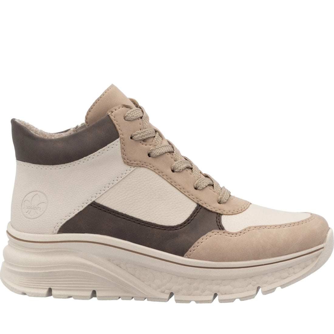 beige casual closed ladies mid height boots