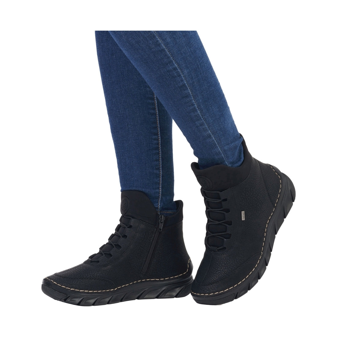 black casual closed ladies mid height boots