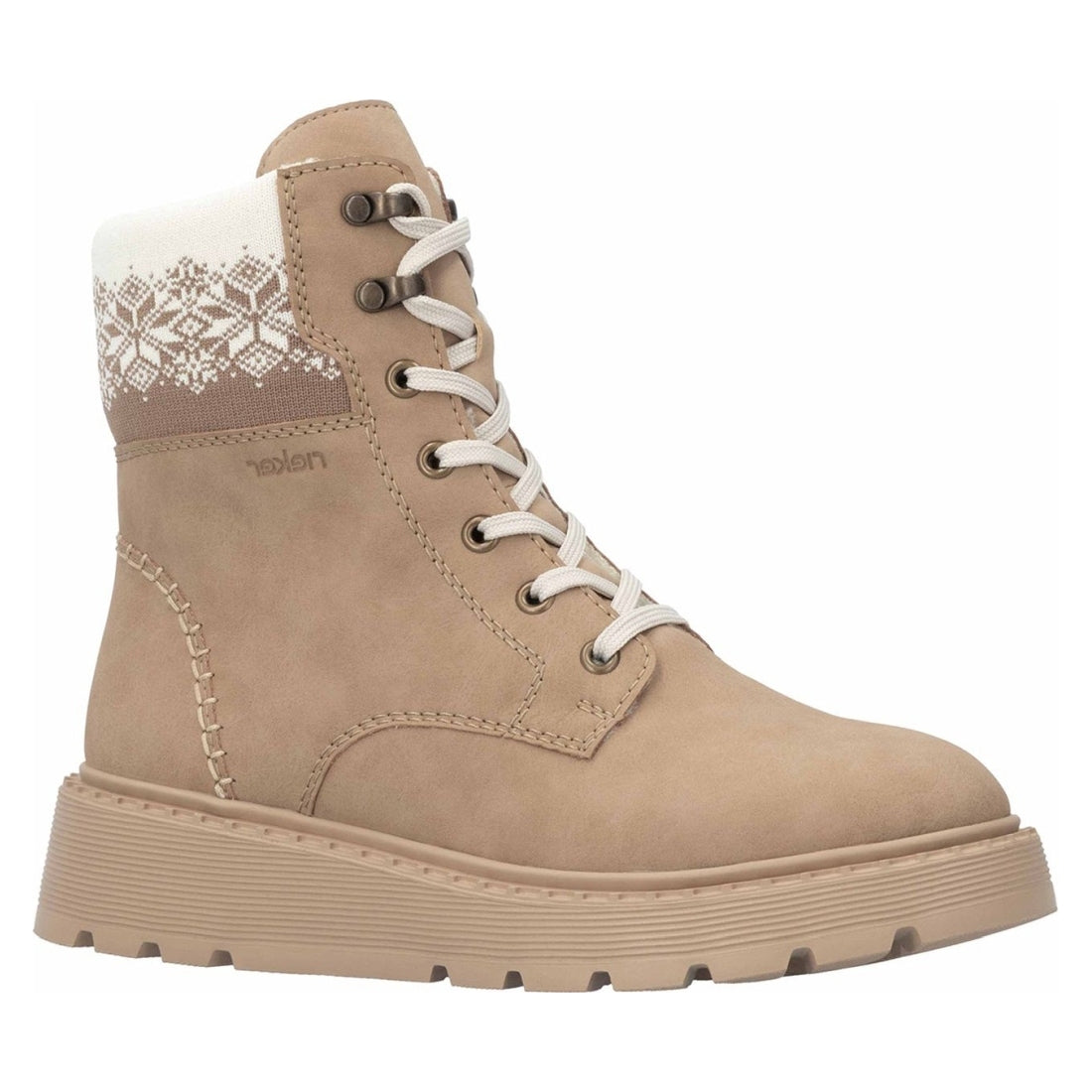 beige casual closed ladies mid height boots