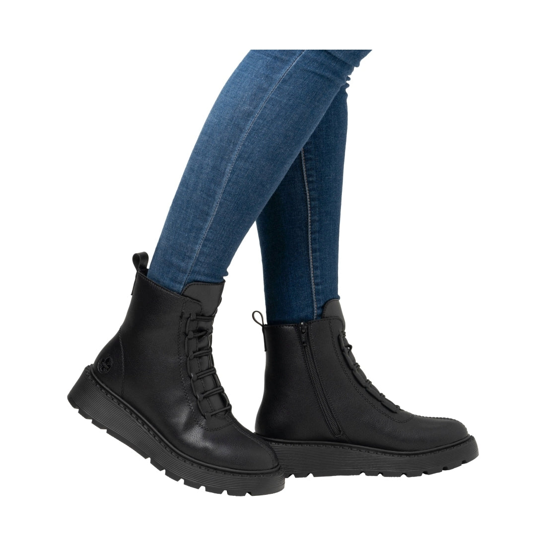 black casual closed ladies mid height boots