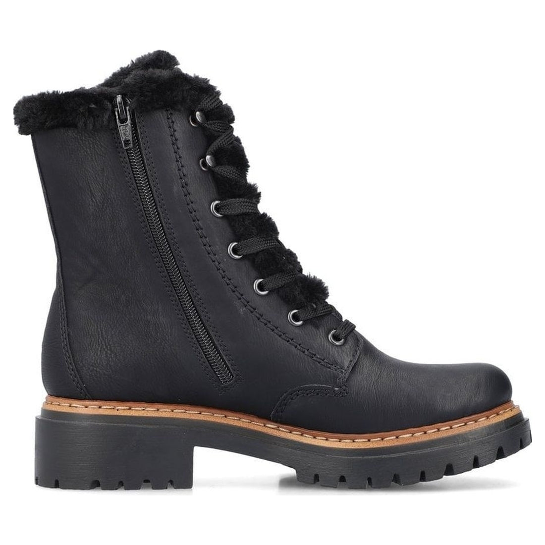 black casual closed ladies mid height boots