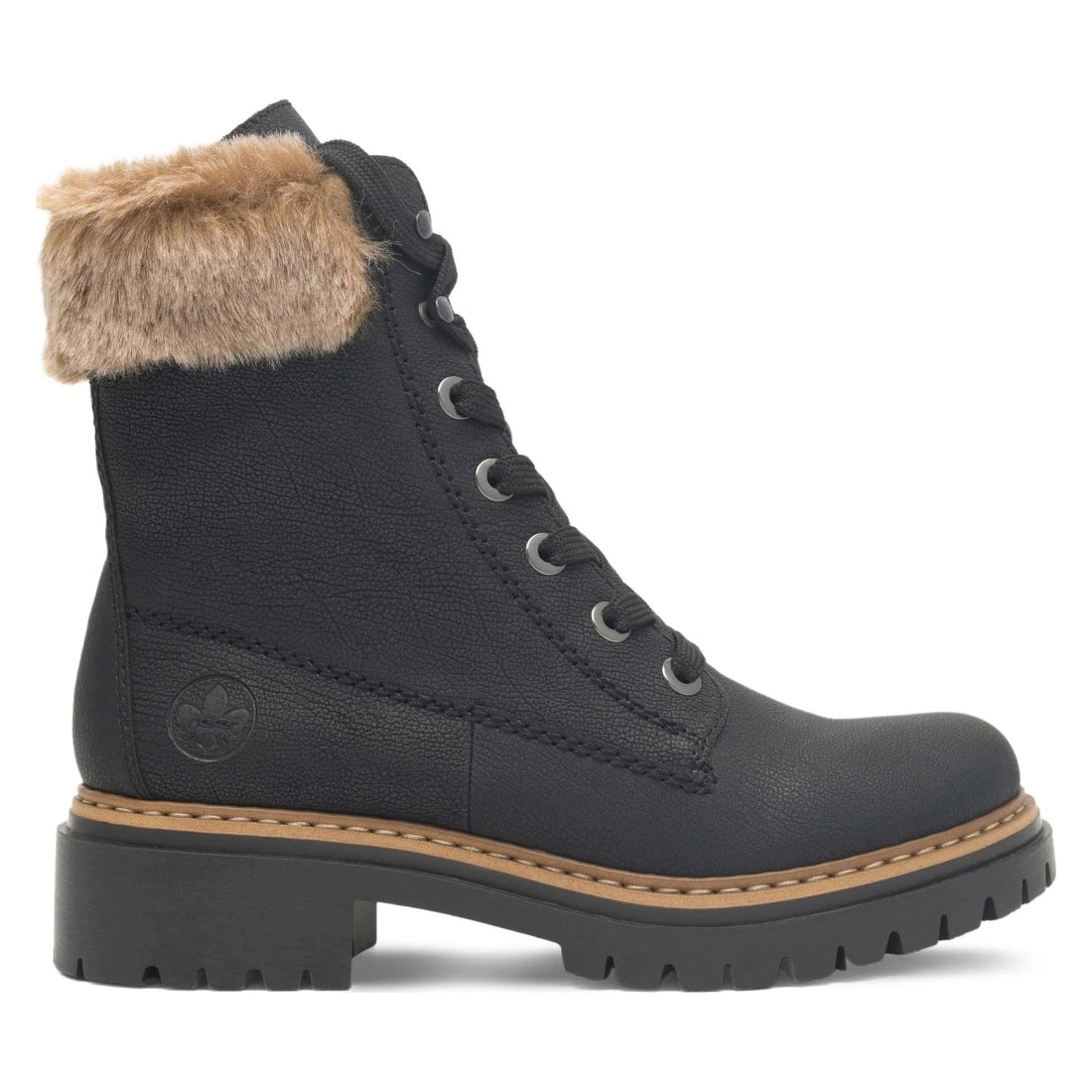 black casual closed ladies mid height boots