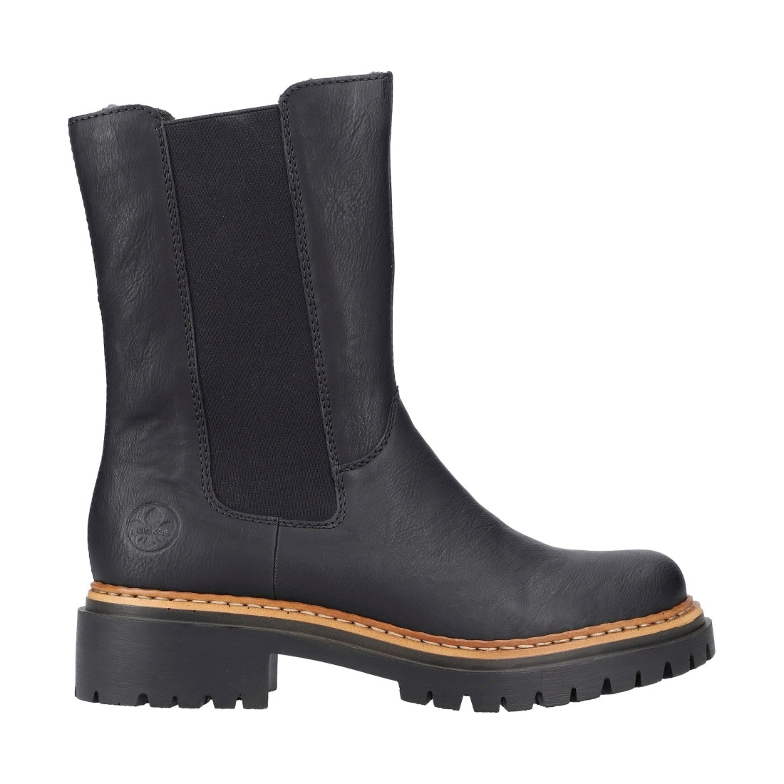 black casual closed ladies mid height boots