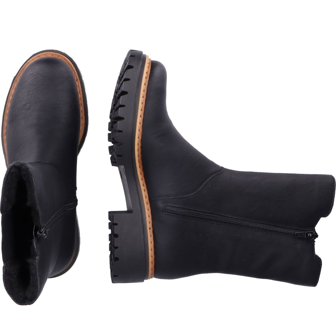 black casual closed ladies mid height boots