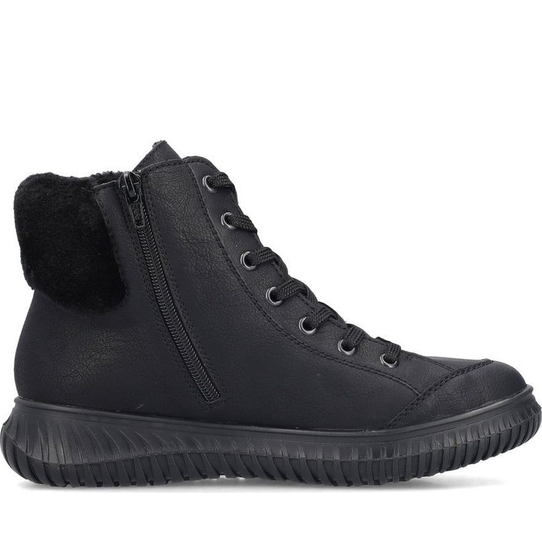 black casual closed ladies mid height boots