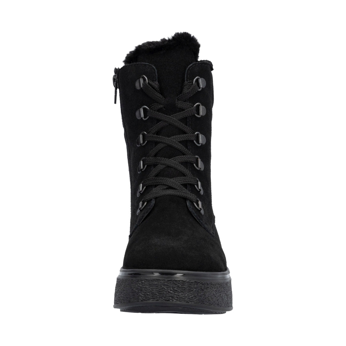 black casual closed ladies mid height boots