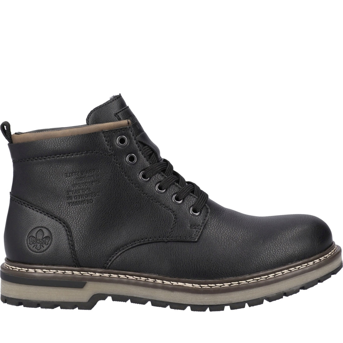 black casual closed men's boots