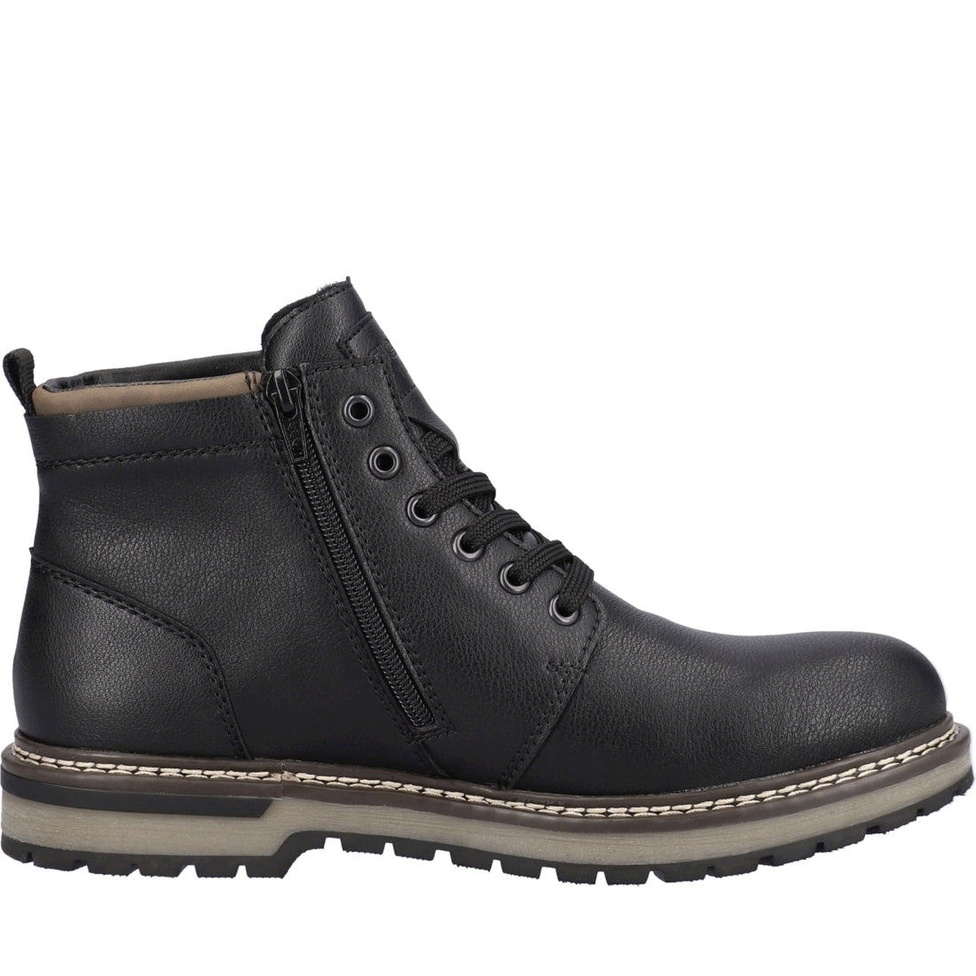 black casual closed men's boots