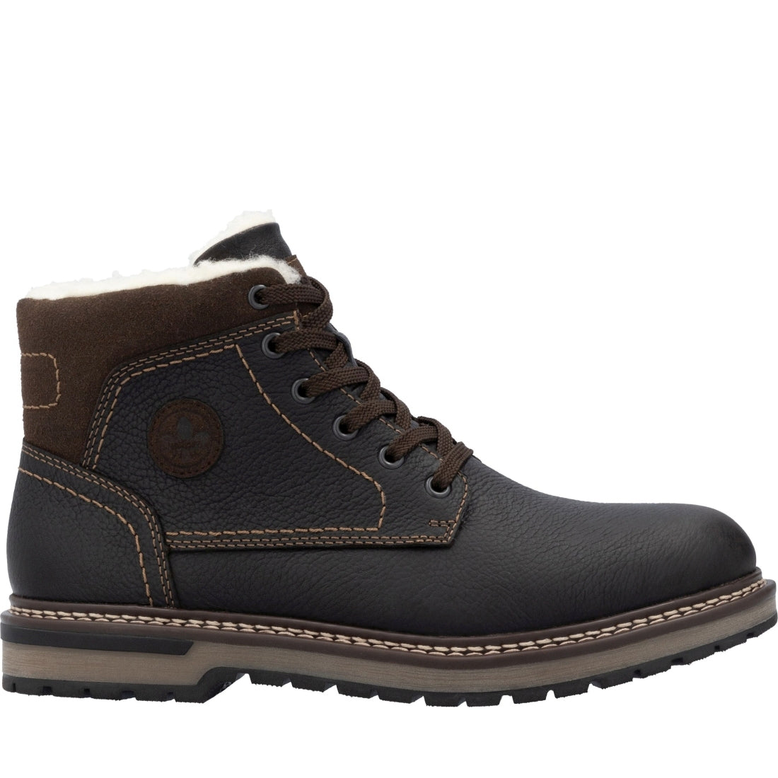 brown casual closed men's boots