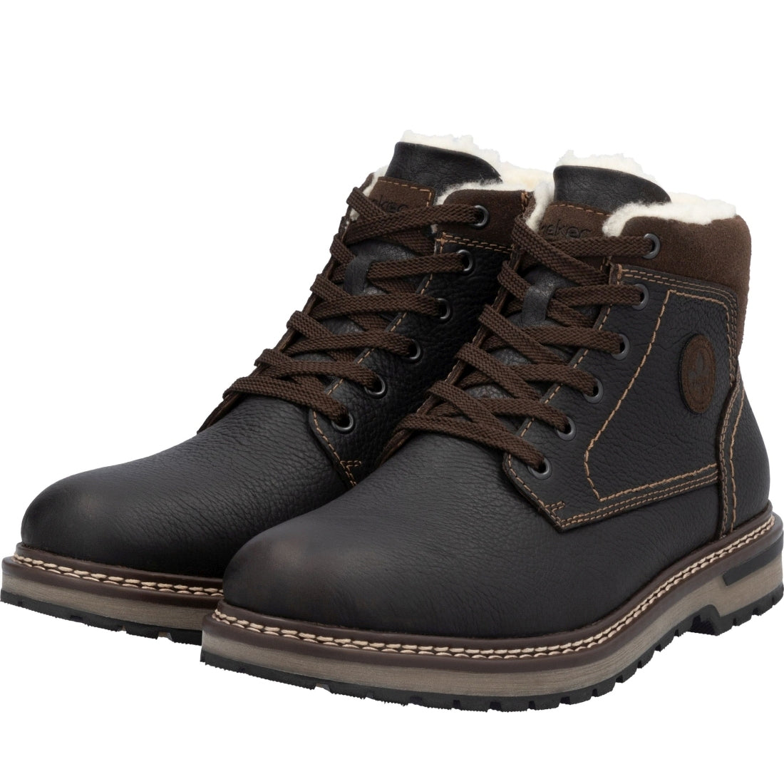 brown casual closed men's boots