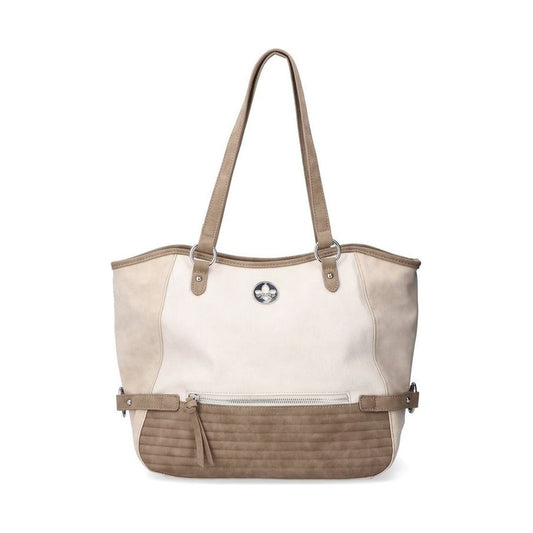 beige casual tote bag