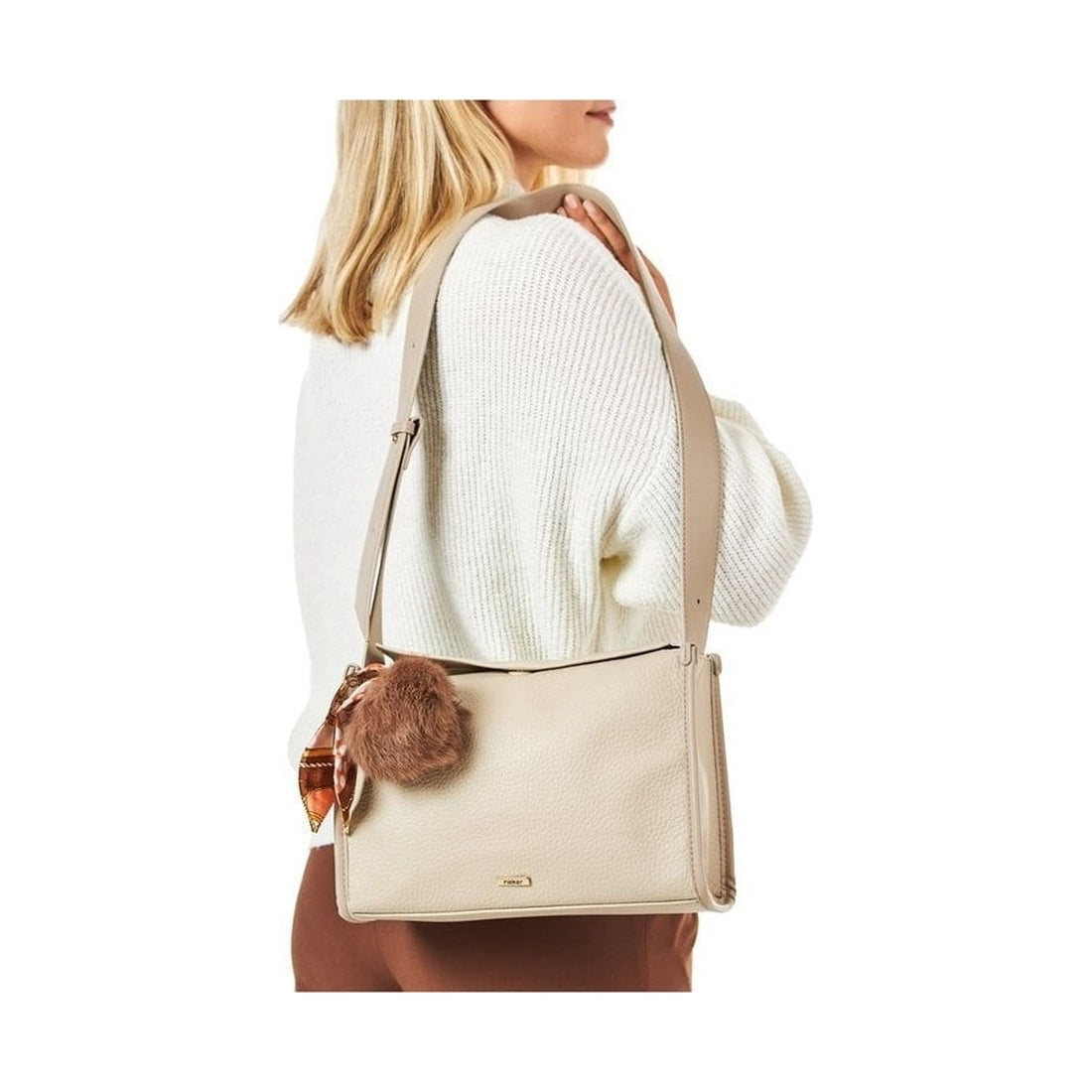 beige casual tote bag