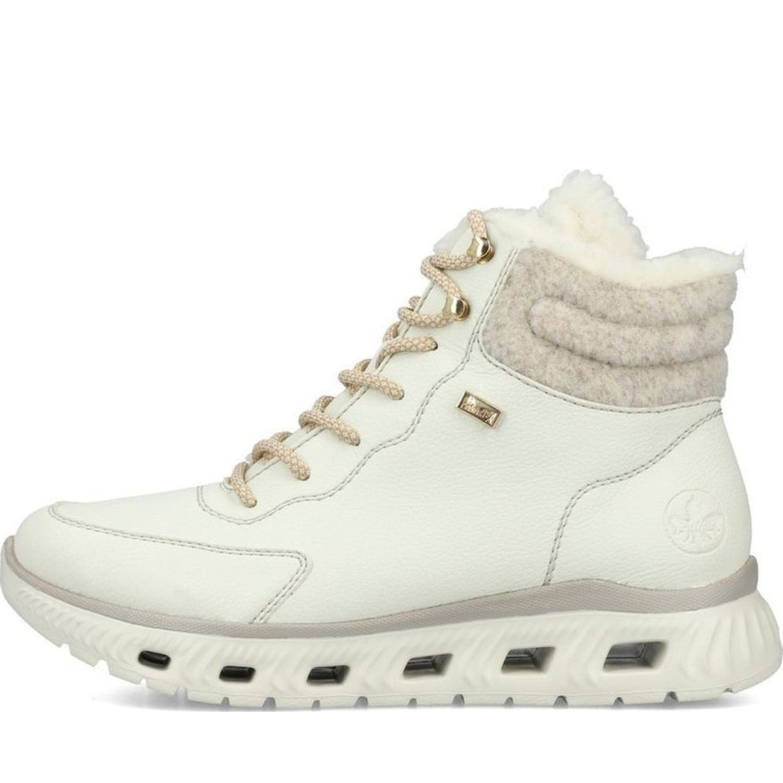 white casual closed ladies mid height boots