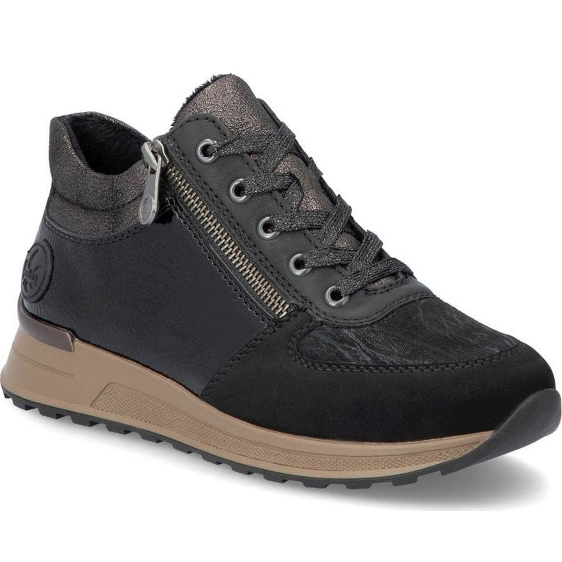 black casual closed ladies mid height boots