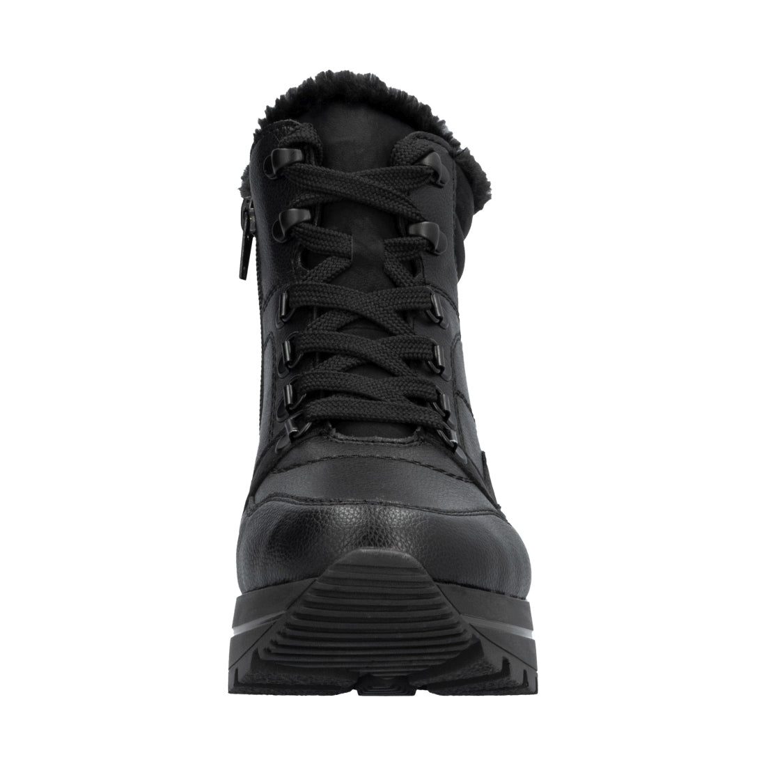 black casual closed ladies mid height boots