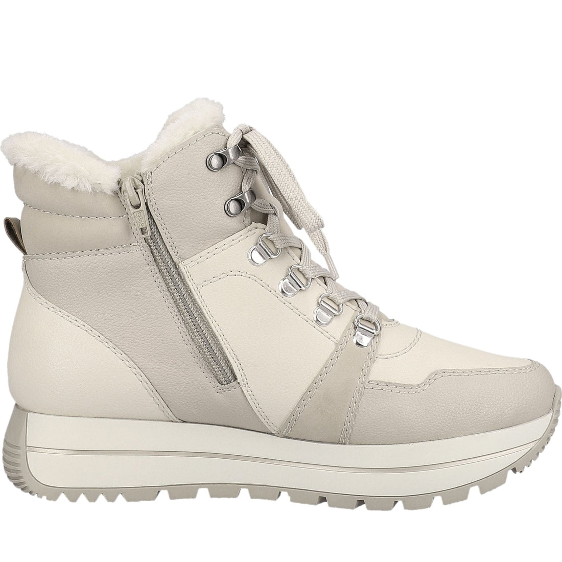 beige casual closed ladies mid height boots