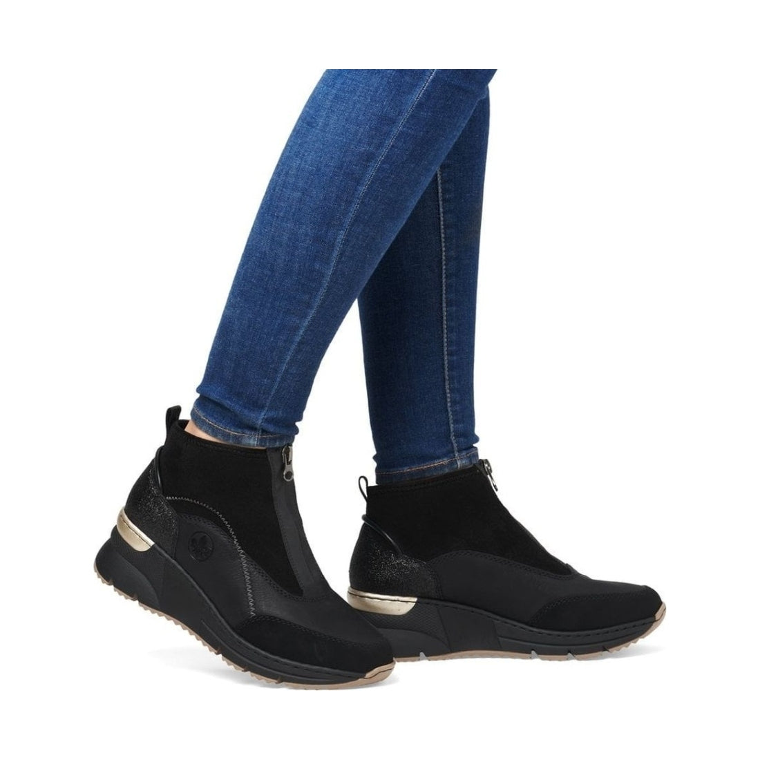 black casual closed ladies short boots