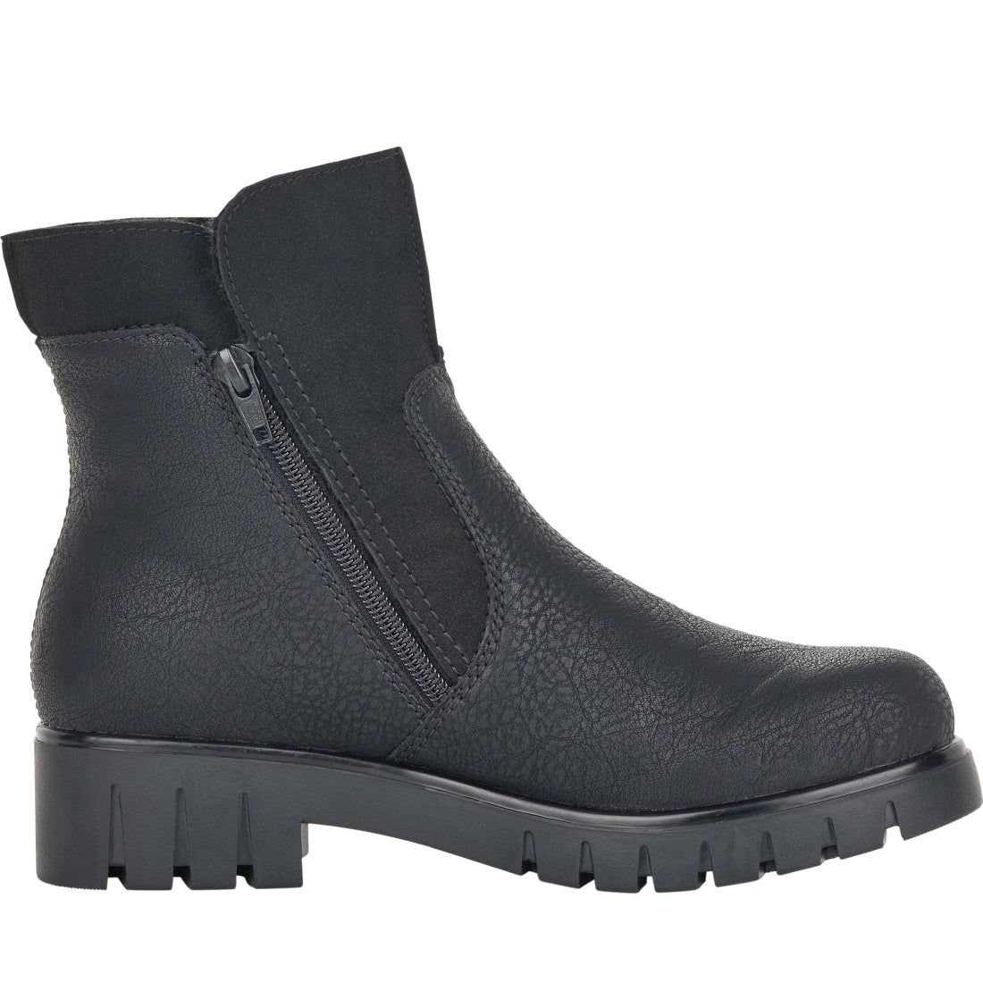 black casual closed ladies mid height boots