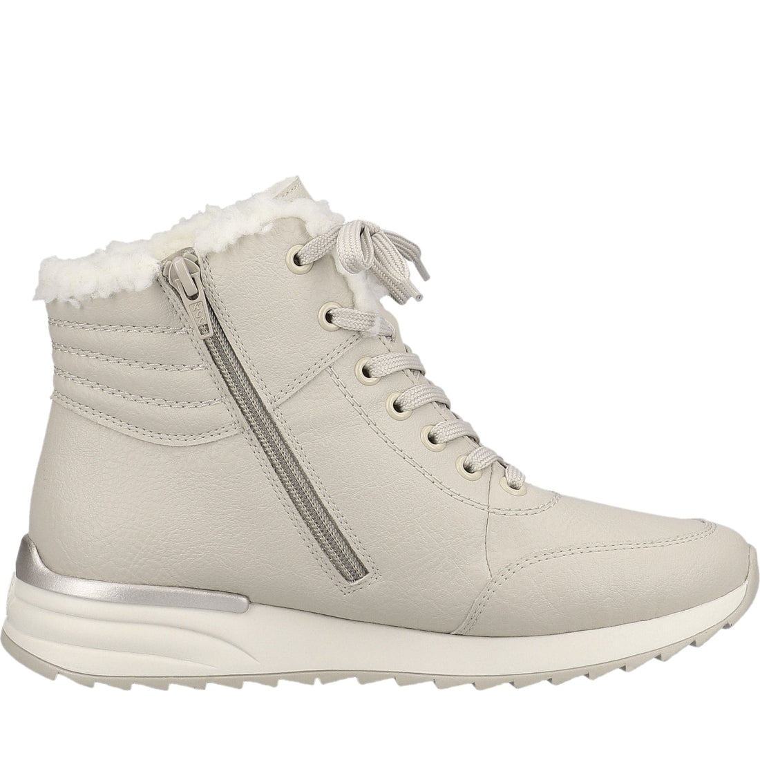 beige casual closed ladies mid height boots