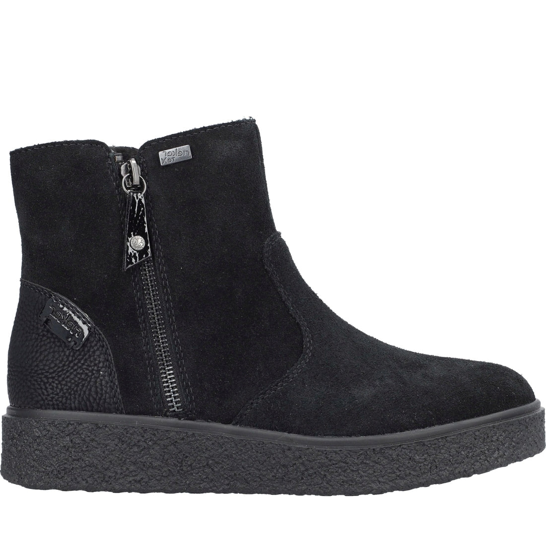 black casual closed ladies mid height boots