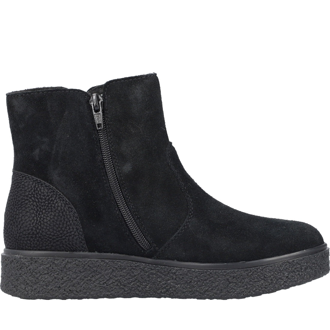 black casual closed ladies mid height boots