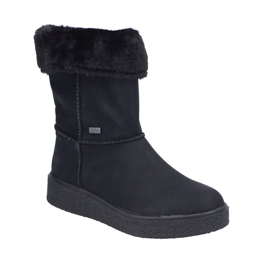 black casual closed ladies mid height boots