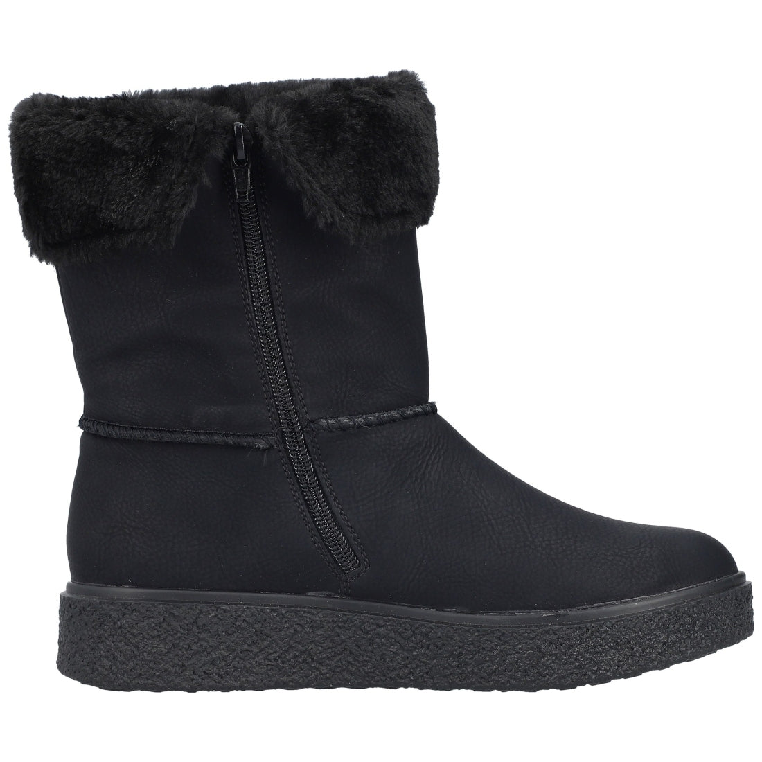 black casual closed ladies mid height boots