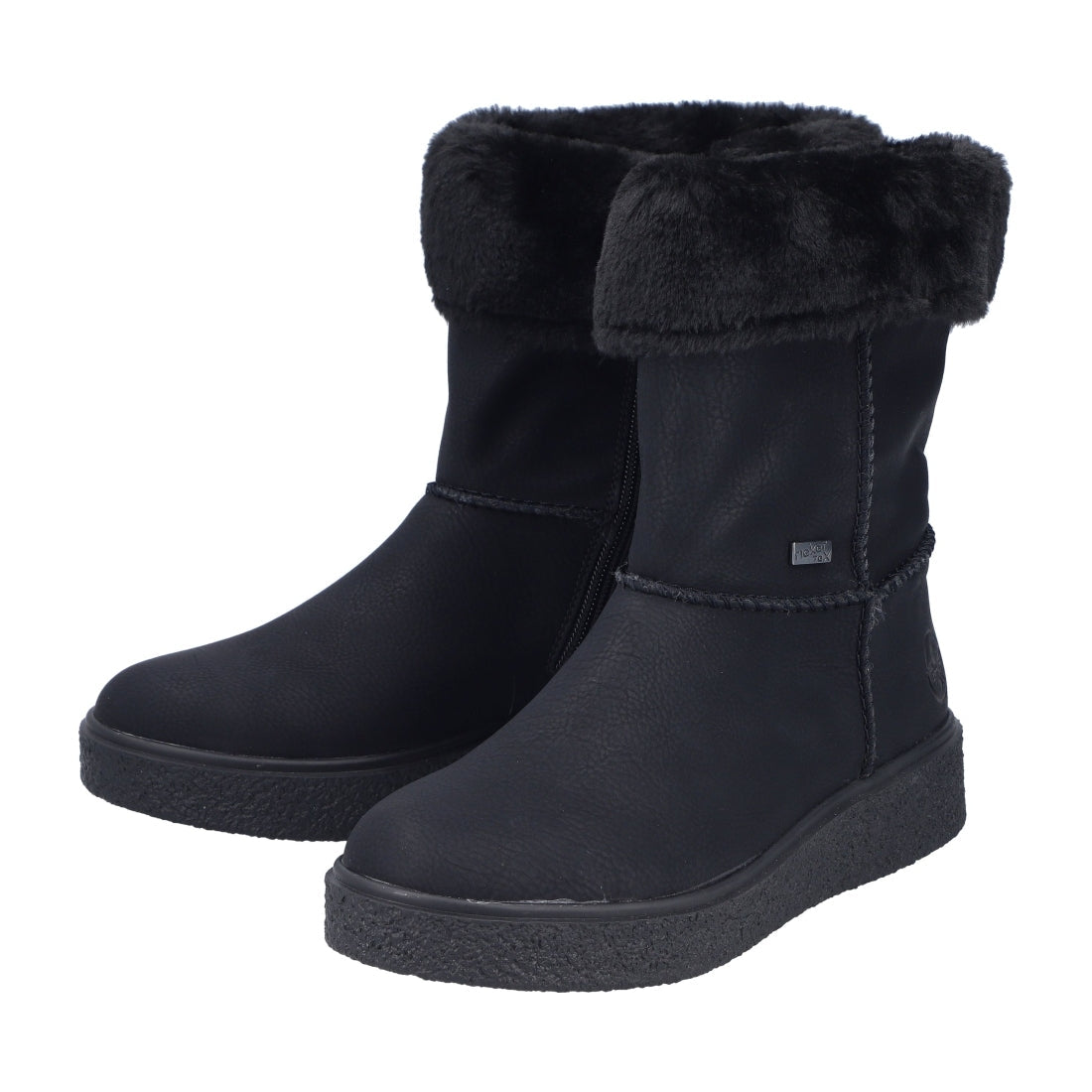 black casual closed ladies mid height boots