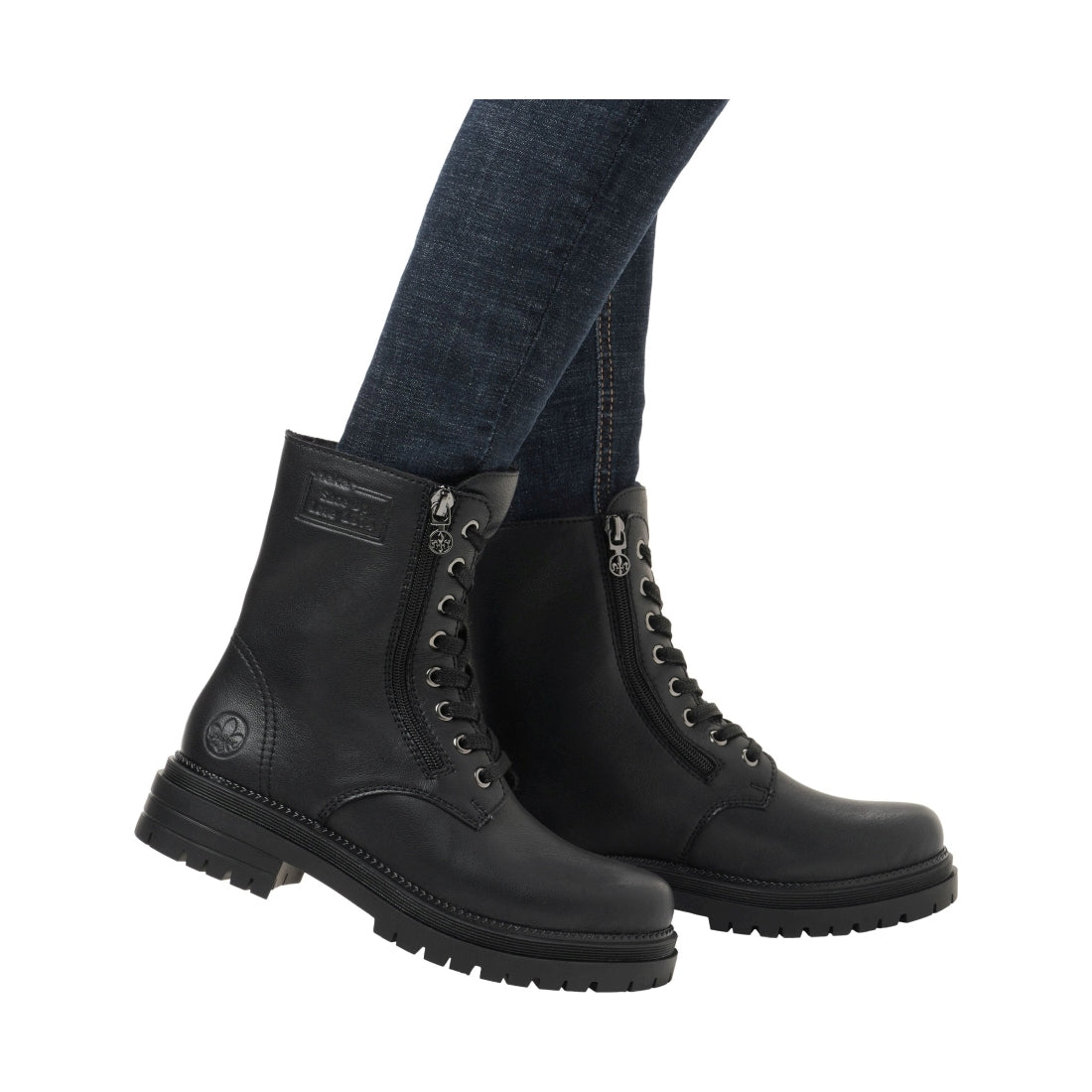 black casual closed ladies mid height boots