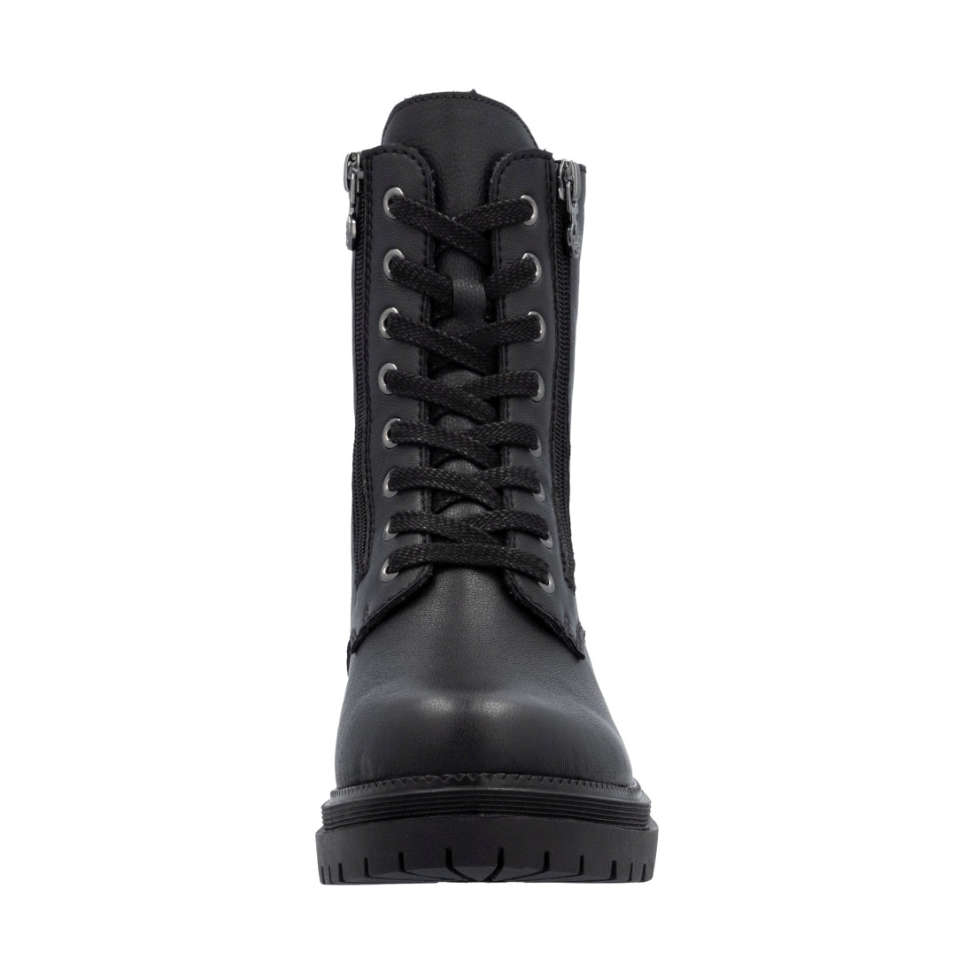 black casual closed ladies mid height boots