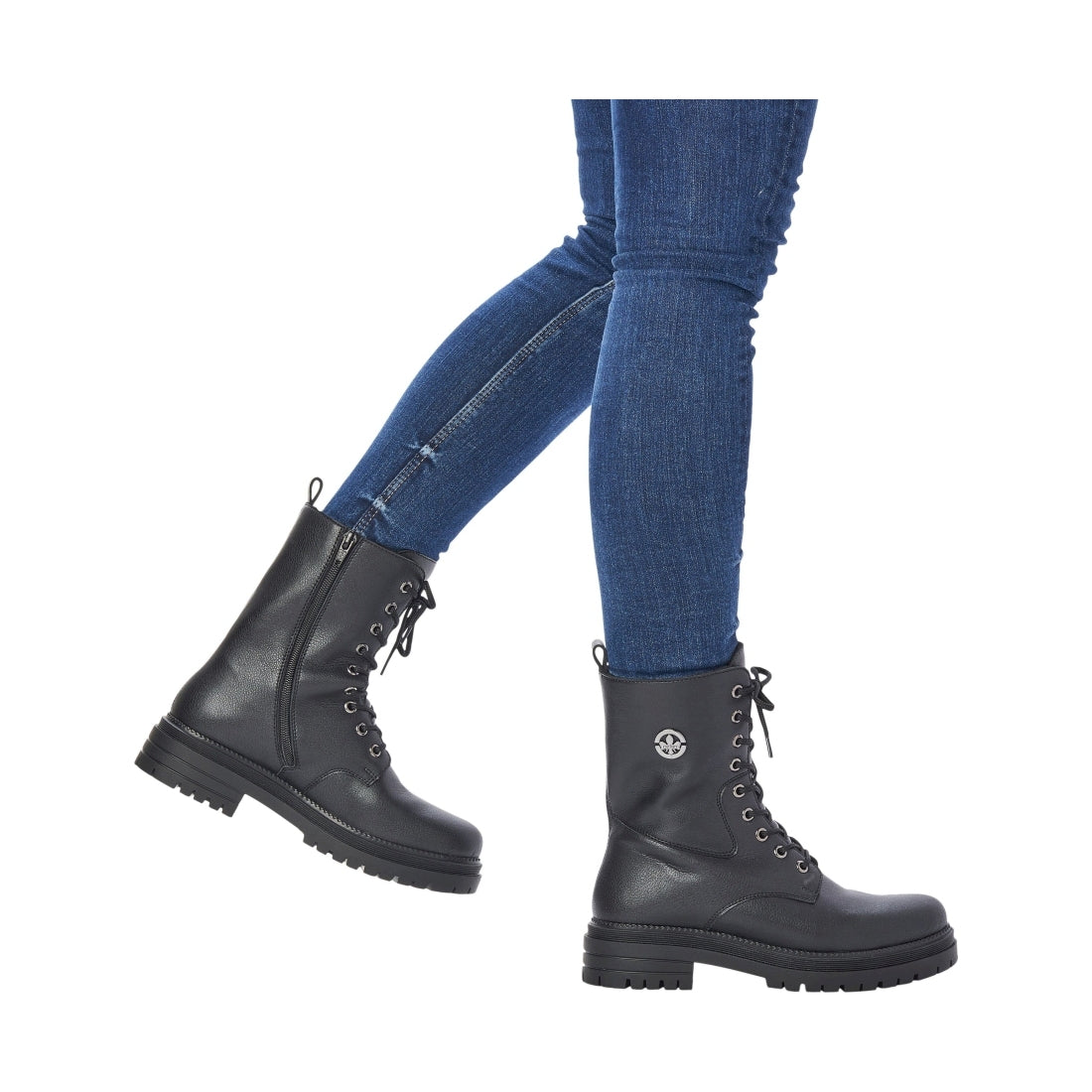 black casual closed ladies mid height boots