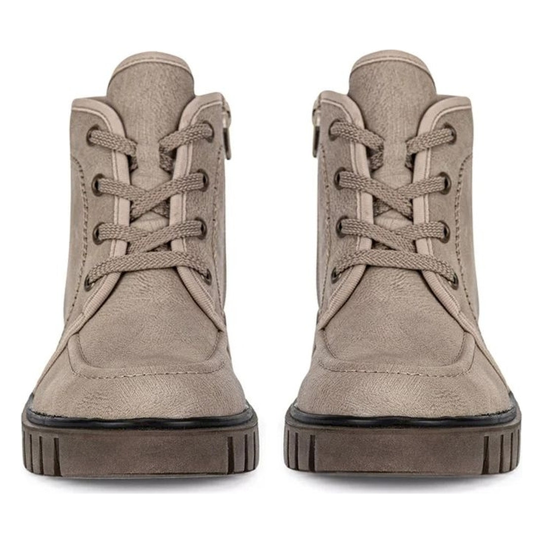 beige casual closed ladies mid height boots