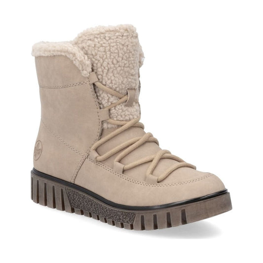 beige casual closed ladies mid height boots