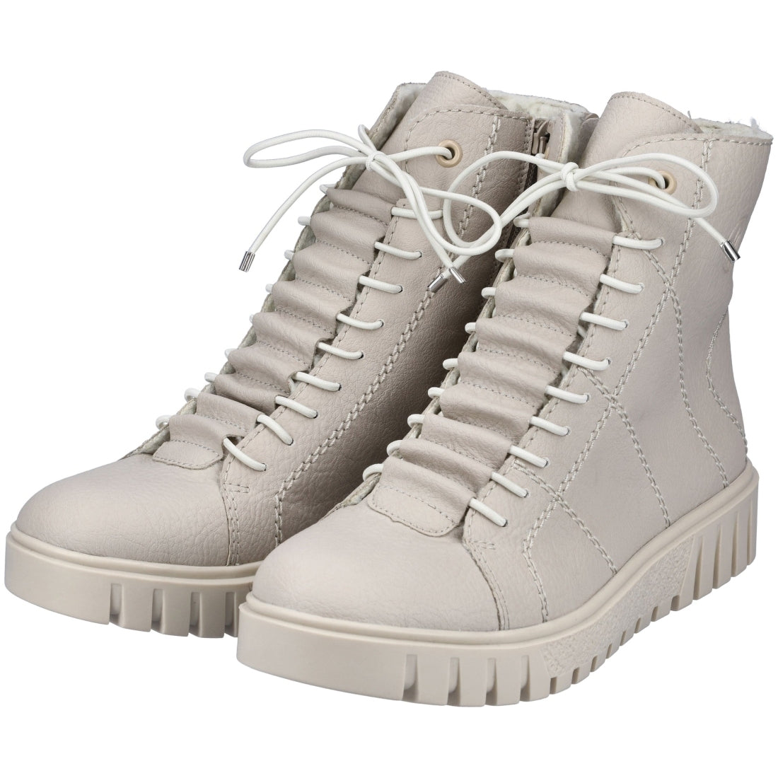 beige casual closed ladies mid height boots