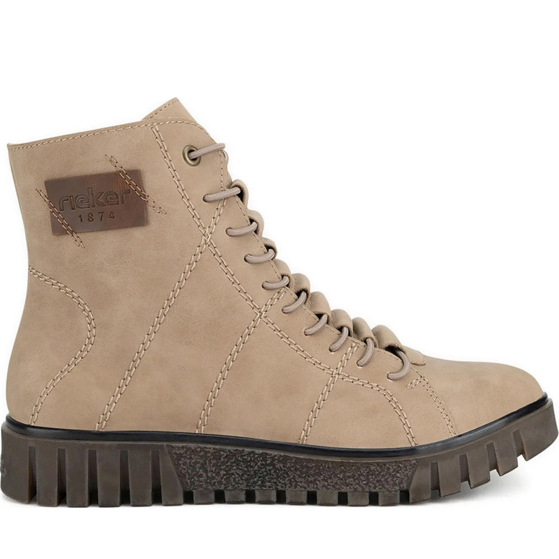 beige casual closed ladies mid height boots