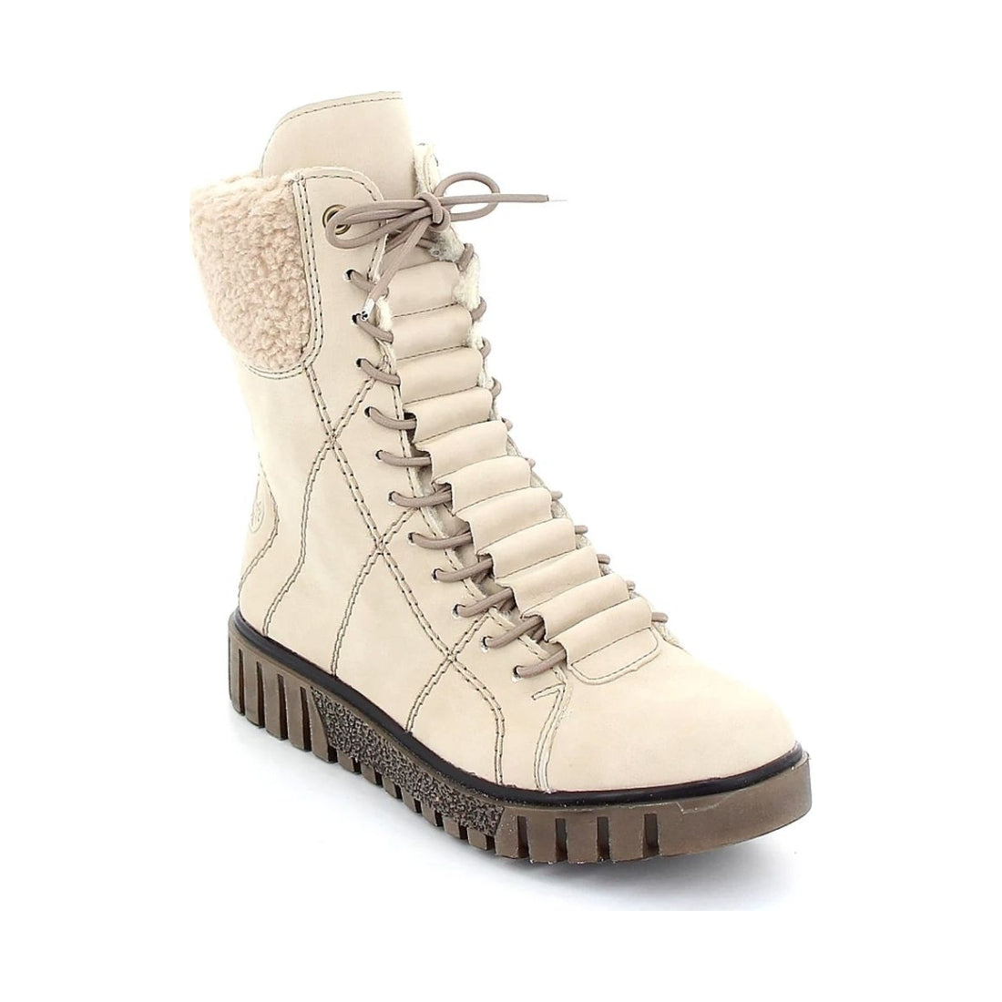 beige casual closed ladies mid height boots