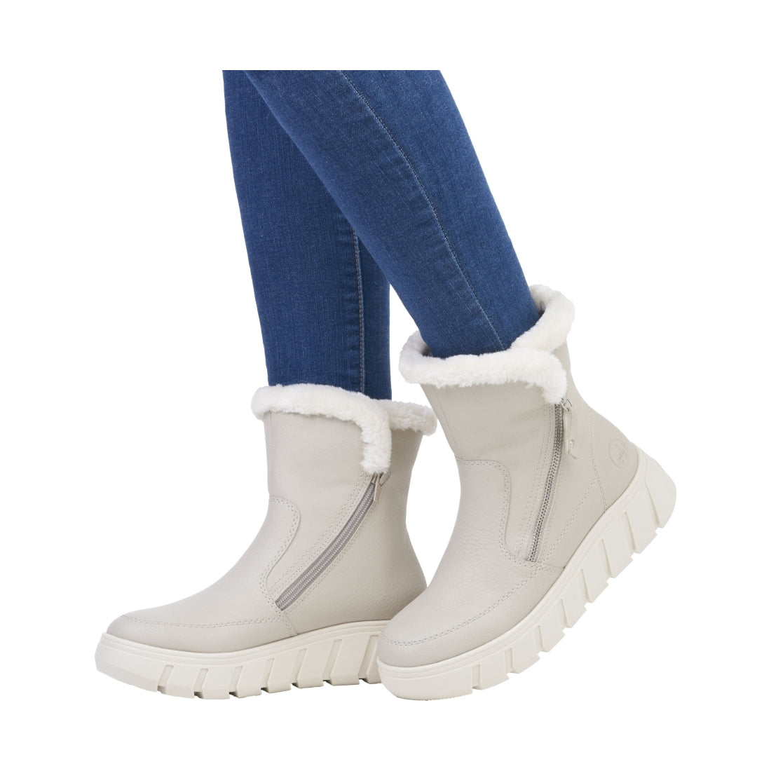 beige casual closed ladies mid height boots