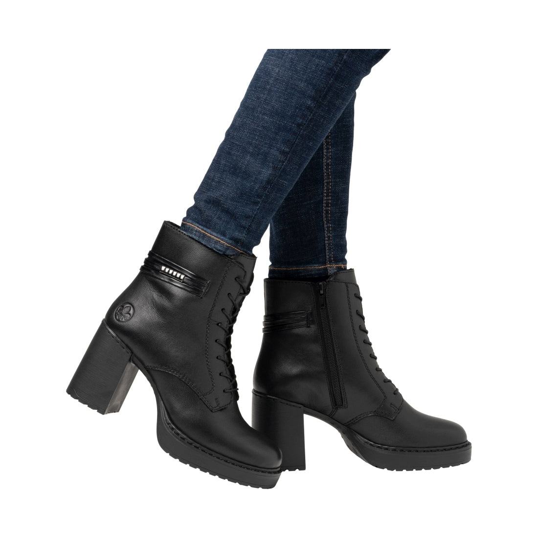 black casual closed ladies mid height boots